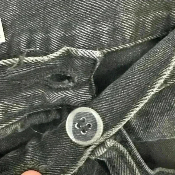 Princess Polly womens 0 black asymmetric crossover high waisted button fly jeans - Picture 5 of 13